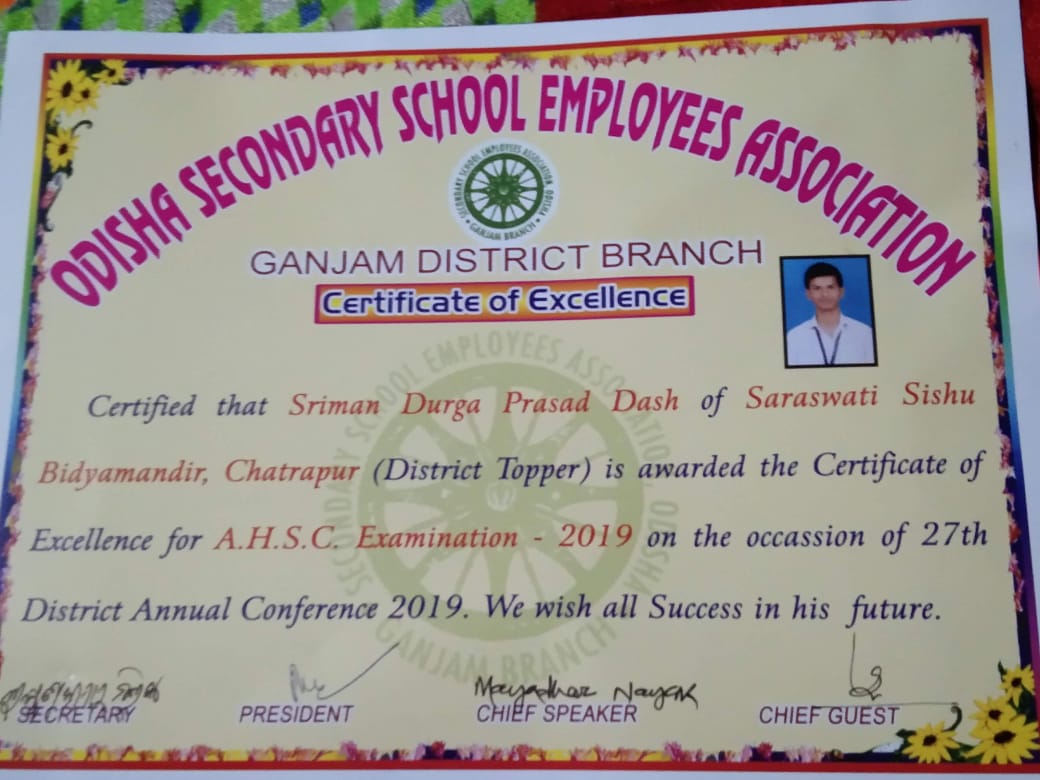 YAY !! THAT'S District Topper Certificate 